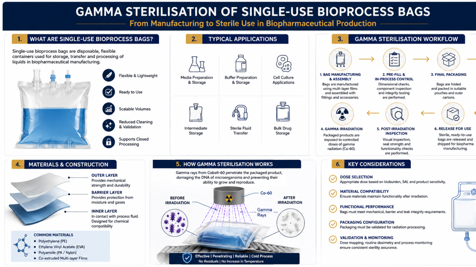Gamma Sterilisation of Single Use Bioprocess Bags